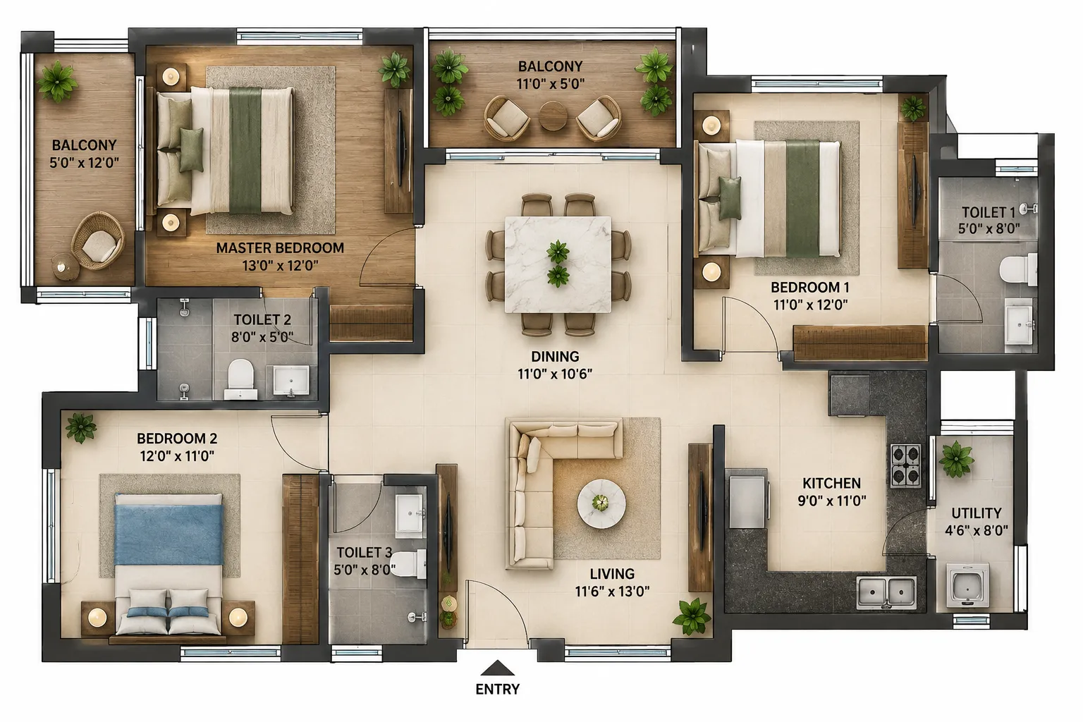 BHK Floor Plans
